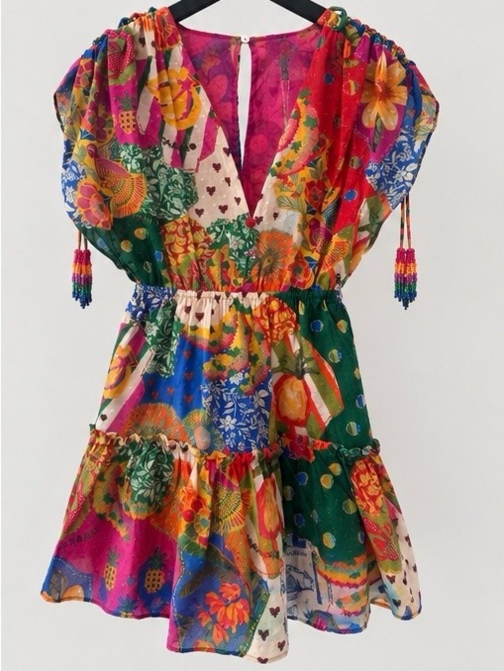 FARM Rio Mixed Patchwork Mini Dress NWT Size Small